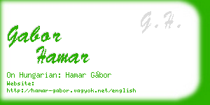 gabor hamar business card